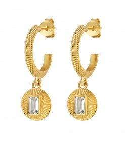 Zoe and Morgan Vera Earrings Gold with White Topaz 7 Zoe and Morgan Vera Earrings Gold with White Topaz