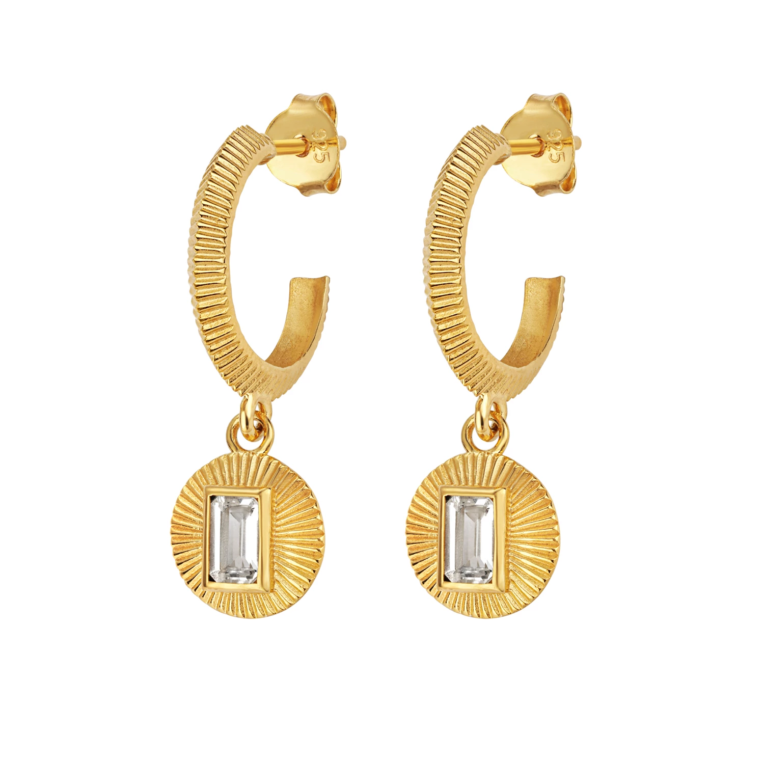 Zoe and Morgan Vera Earrings Gold with White Topaz 3 Zoe and Morgan Vera Earrings Gold with White Topaz