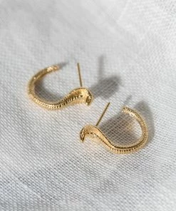 Zoe and Morgan Gold Mini Cobra Hoops