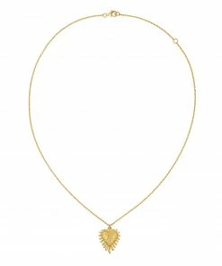 Zoe and Morgan Heart Rays Necklace Gold