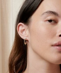 Zoe and Morgan Delphina Silver Pearl Hoop