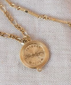 Zoe and Morgan Wisdom Necklace Gold with White Zircon
