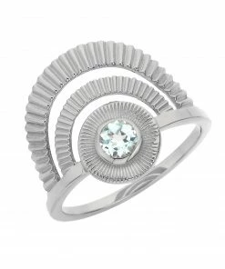 Zoe and Morgan Silver With Blue Topaz Golden Hour Ring
