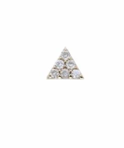 Zoe and Morgan Mini Pyramid White Gold and Diamond Stud