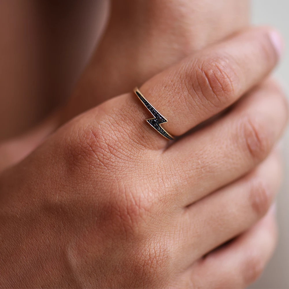 Zoe and Morgan Gold Zap Black Diamond Ring 2 Zoe and Morgan Gold Zap Black Diamond Ring