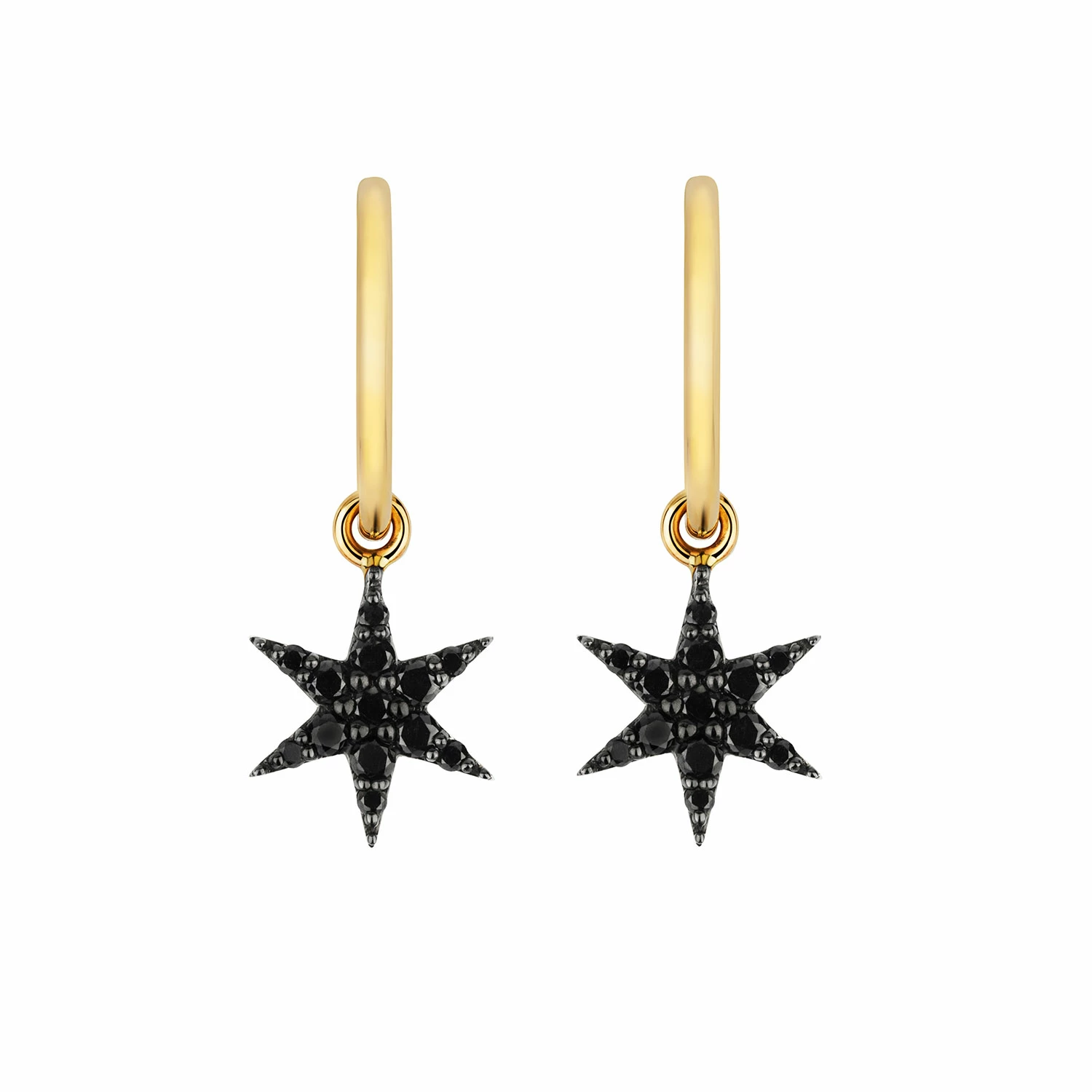 Zoe and Morgan Mini Anahata Black Diamond Hoops 3 Zoe and Morgan Mini Anahata Black Diamond Hoops