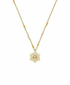 Zoe and Morgan Carnelian Sacral Mala Gold Chakra Necklace