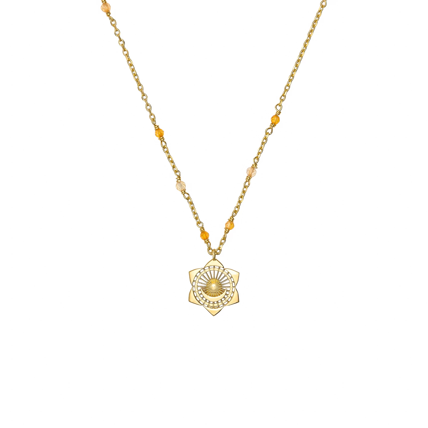 Zoe and Morgan Carnelian Sacral Mala Gold Chakra Necklace 1 Zoe and Morgan Carnelian Sacral Mala Gold Chakra Necklace
