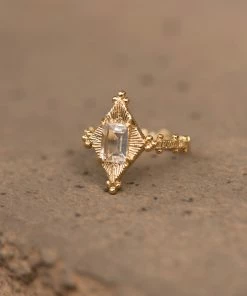 Zoe and Morgan Anastasia Ring Gold with White Topaz