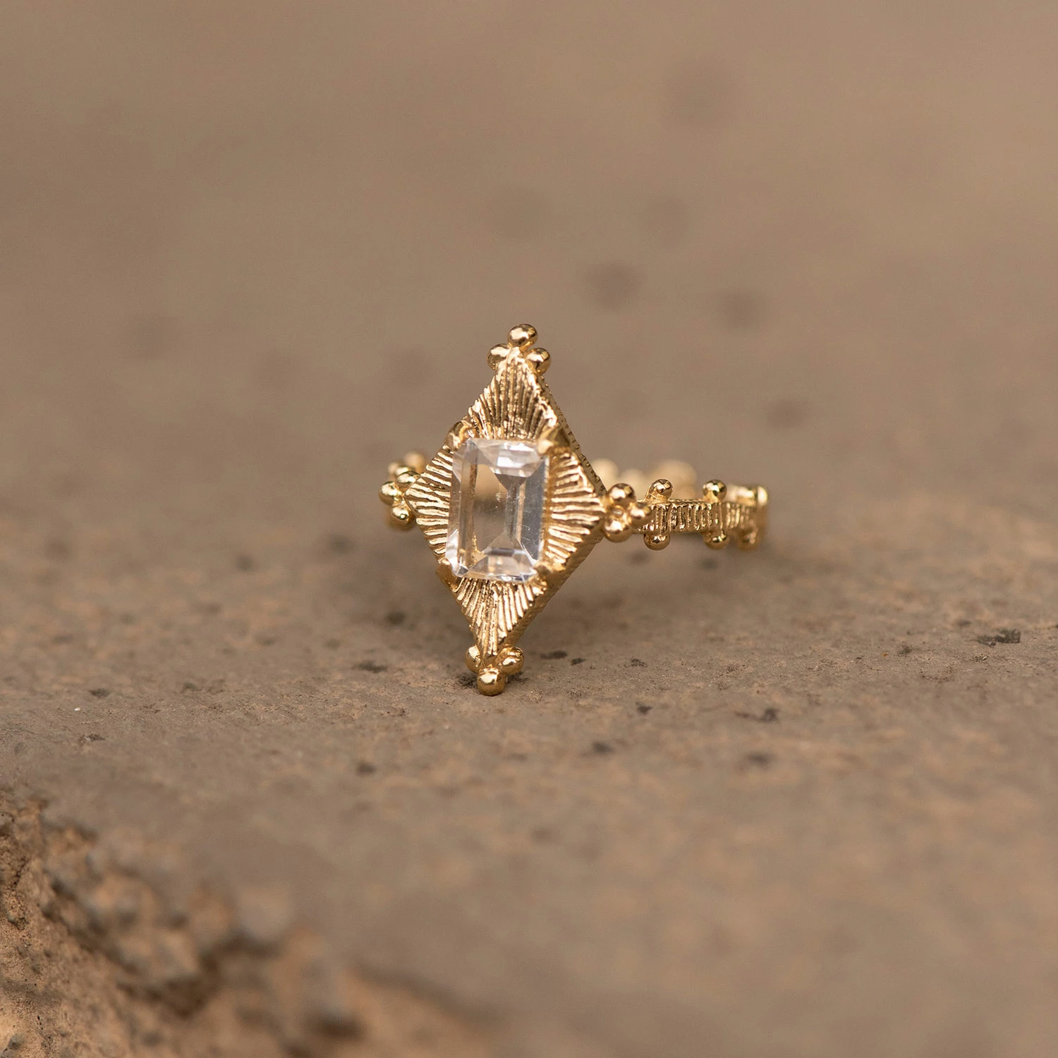 Zoe and Morgan Anastasia Ring Gold with White Topaz 1 Zoe and Morgan Anastasia Ring Gold with White Topaz