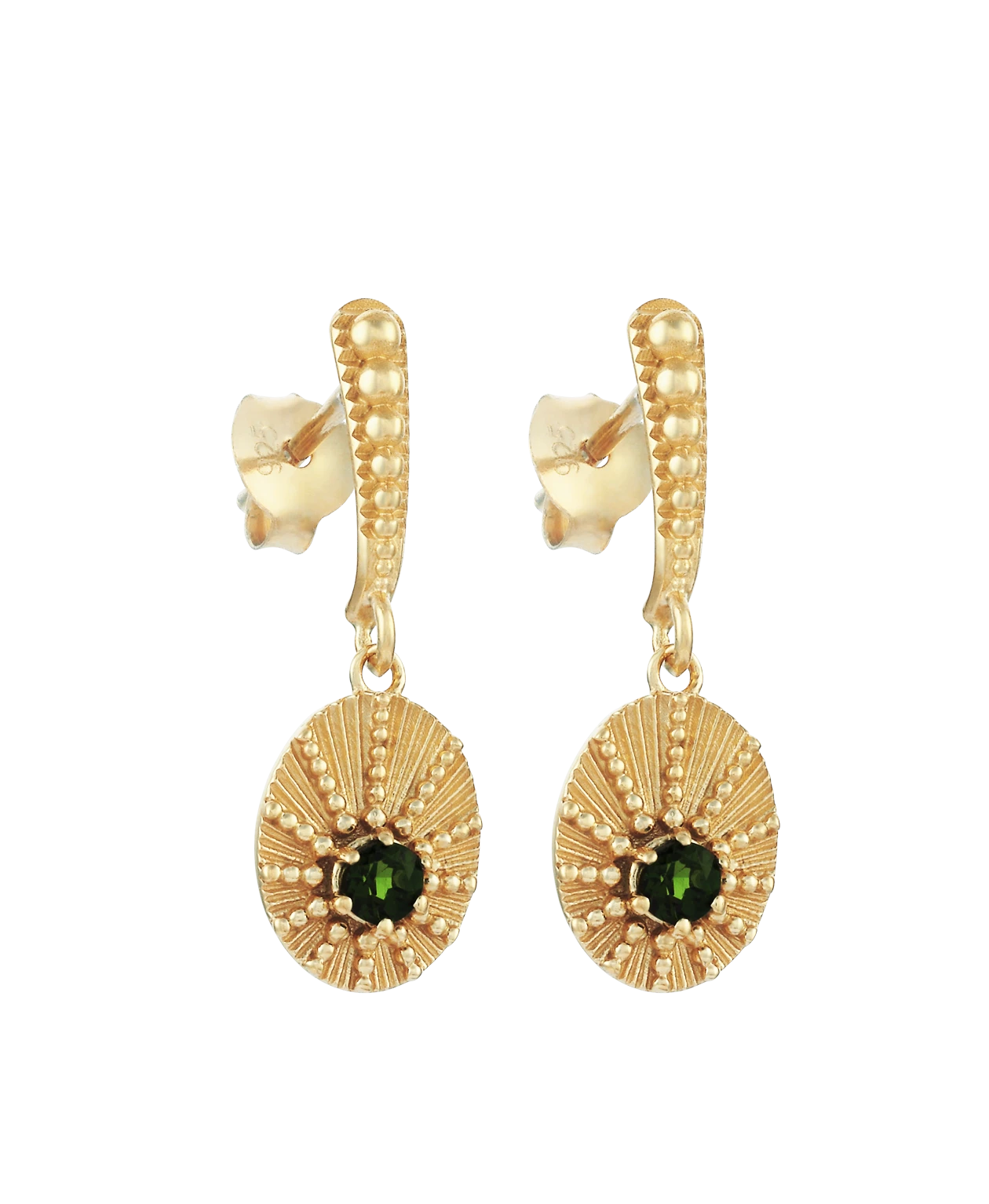 Zoe and Morgan Kina Gold and Chrome Diopside Earrings 3 Zoe and Morgan Kina Gold and Chrome Diopside Earrings
