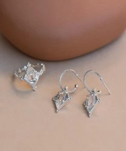 Zoe and Morgan Anastasia Silver Earrings with White Topaz 8 Zoe and Morgan Anastasia Silver Earrings with White Topaz