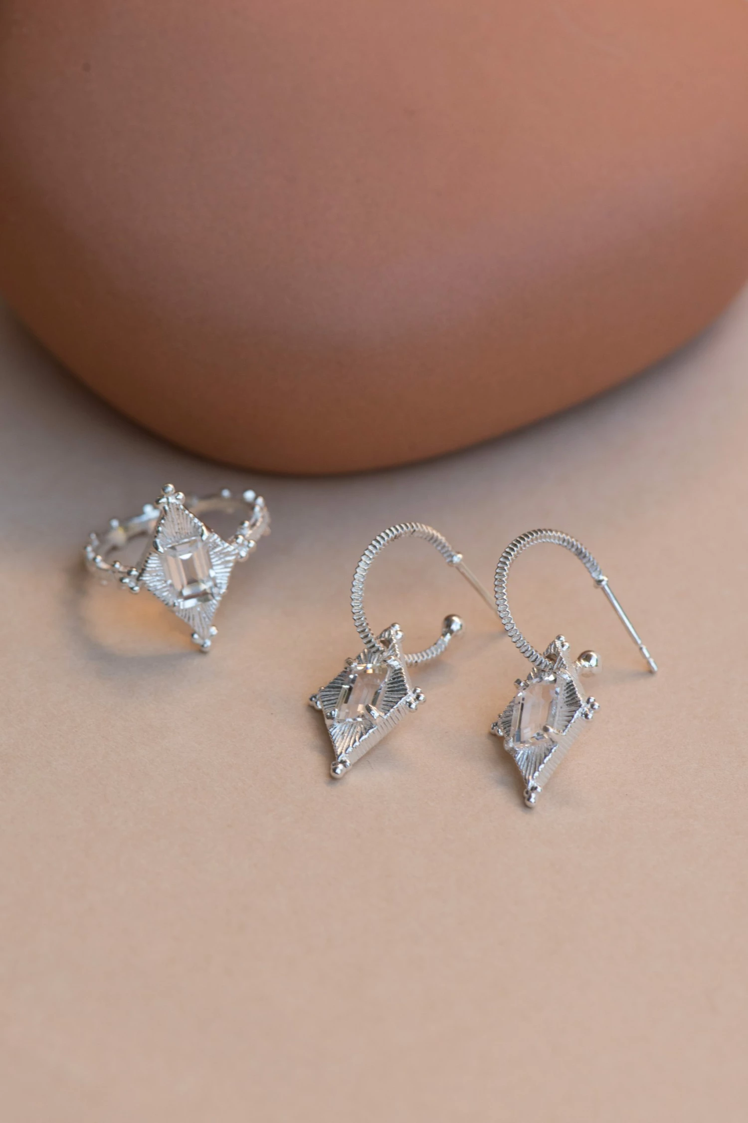 Zoe and Morgan Anastasia Silver Earrings with White Topaz 4 Zoe and Morgan Anastasia Silver Earrings with White Topaz