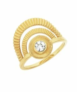 Zoe and Morgan Gold With White Zircon Golden Hour Ring 10 Zoe and Morgan Gold With White Zircon Golden Hour Ring