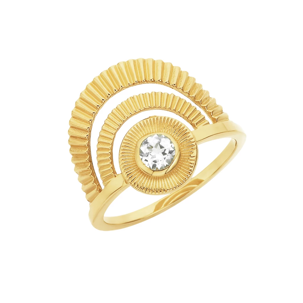 Zoe and Morgan Gold With White Zircon Golden Hour Ring 5 Zoe and Morgan Gold With White Zircon Golden Hour Ring