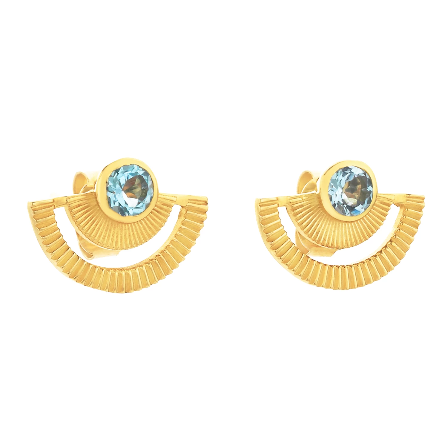 Zoe and Morgan Gold With Blue Topaz Golden Hour Earrings 4 Zoe and Morgan Gold With Blue Topaz Golden Hour Earrings