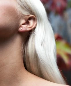 Zoe and Morgan Mini Pyramid Gold Stud Earring