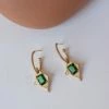 Zoe and Morgan Anastasia Earrings Gold with Chrome Diopside