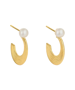 Zoe and Morgan Delphina Gold Pearl Hoop