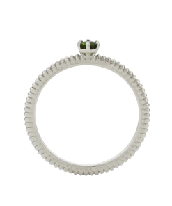 Zoe and Morgan Anchored Stacker Ring Silver and Chrome Diopside