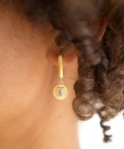 Zoe and Morgan Vera Earrings Gold with White Topaz 8 Zoe and Morgan Vera Earrings Gold with White Topaz