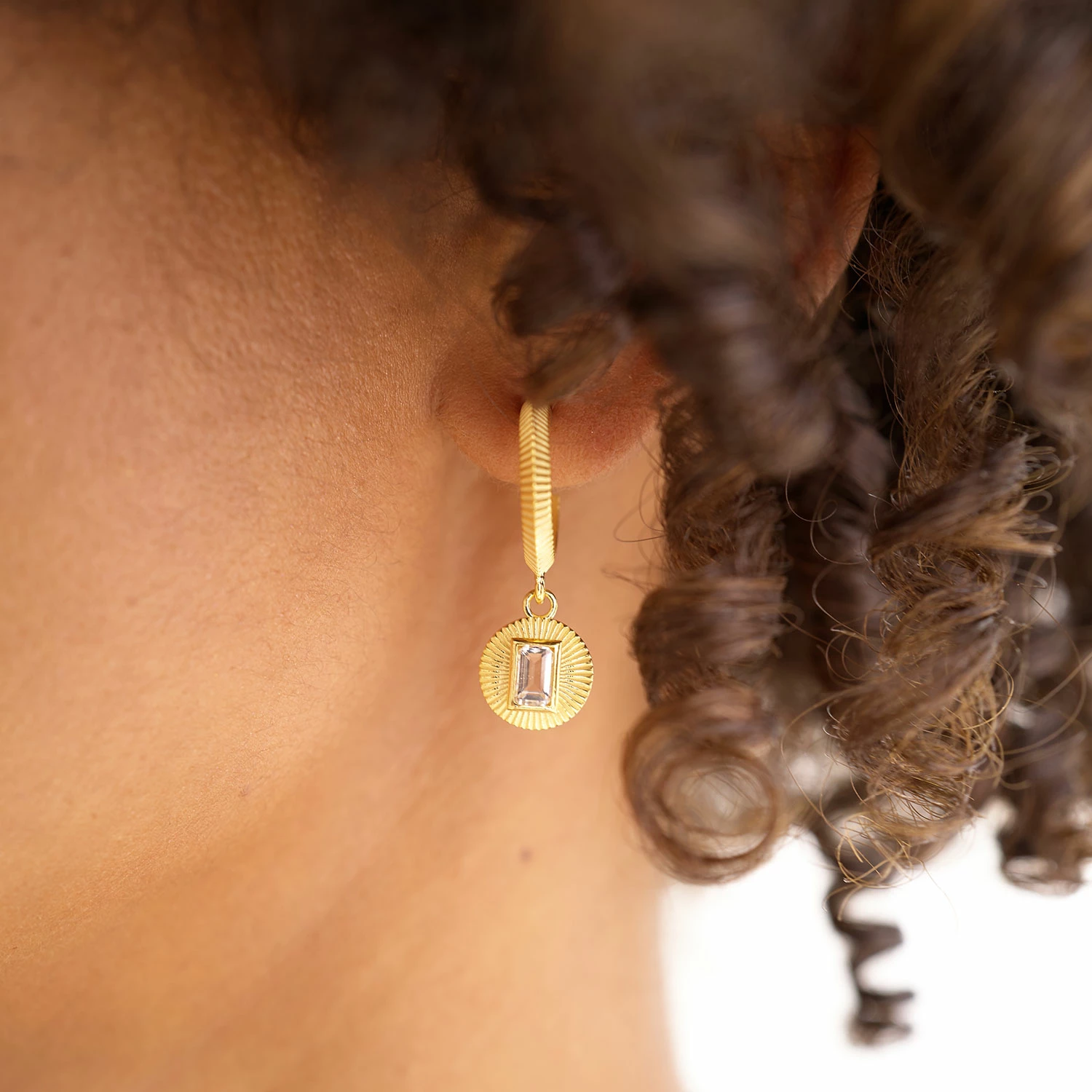 Zoe and Morgan Vera Earrings Gold with White Topaz 4 Zoe and Morgan Vera Earrings Gold with White Topaz