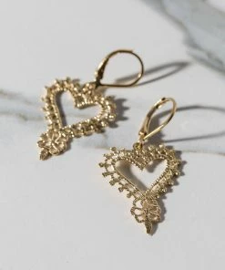 Zoe and Morgan Gold Gypsy Heart Earrings