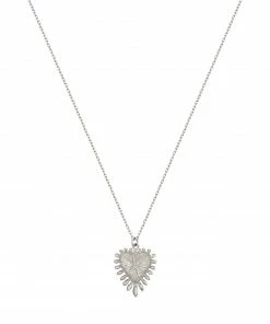 Zoe and Morgan Heart Rays Necklace Silver 7 Zoe and Morgan Heart Rays Necklace Silver