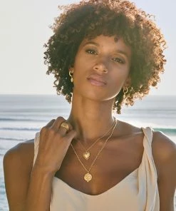 Zoe and Morgan Wisdom Necklace Gold with White Zircon