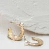 Zoe and Morgan Delphina Gold Pearl Hoop