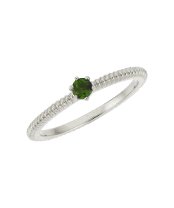 Zoe and Morgan Anchored Stacker Ring Silver and Chrome Diopside