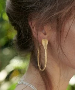 Zoe and Morgan Gold Snake Hoops