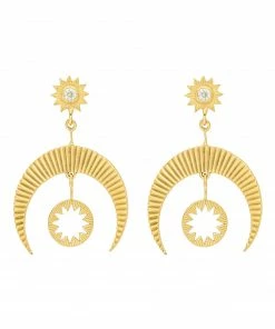 Zoe and Morgan Hatha Gold Earrings
