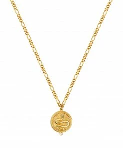 Zoe and Morgan Wisdom Necklace Gold with White Zircon