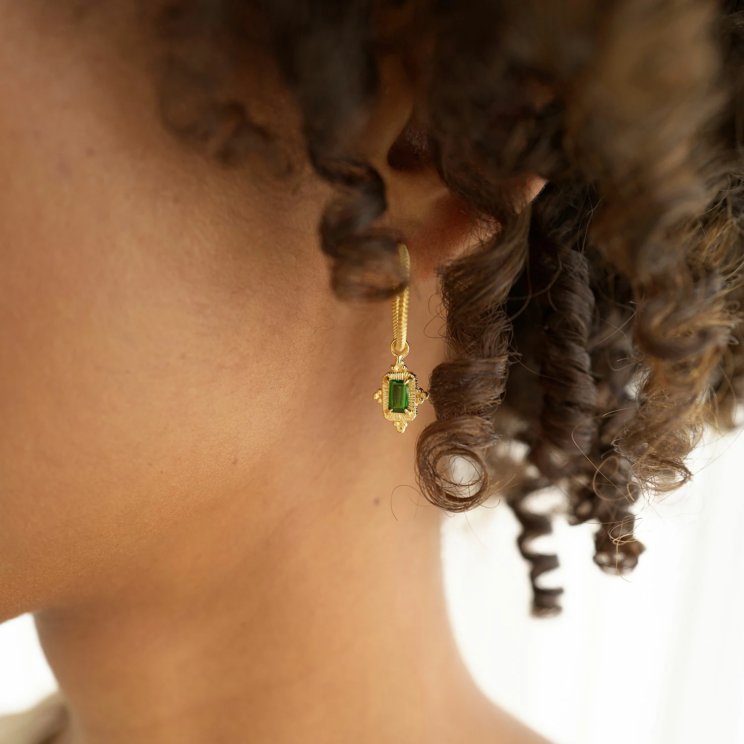 Zoe and Morgan Marina Earrings Gold with Chrome Diopside 2 Zoe and Morgan Marina Earrings Gold with Chrome Diopside