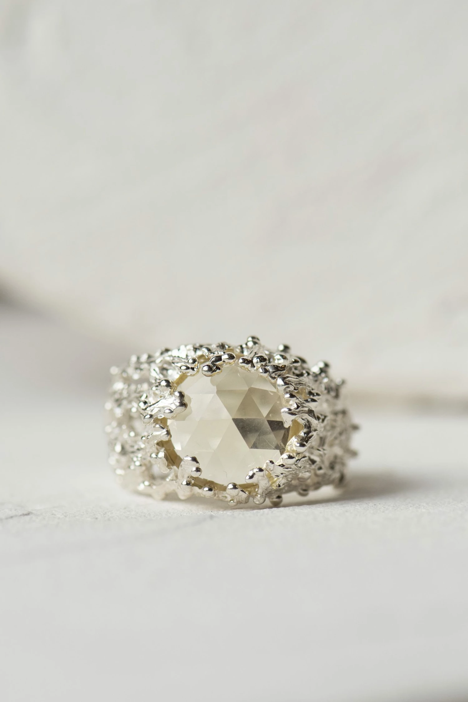 Zoe and Morgan Seaweed Ring Silver with Lemon Quartz 1 Zoe and Morgan Seaweed Ring Silver with Lemon Quartz