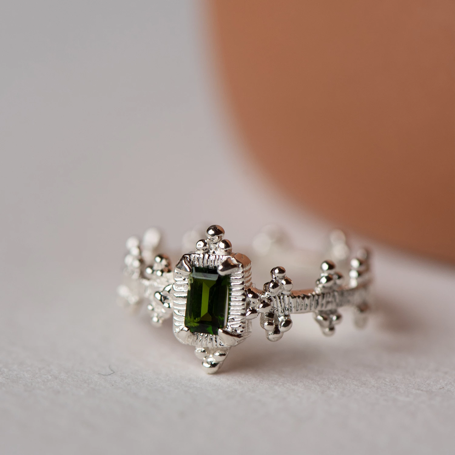 Zoe and Morgan Marina Ring Silver with Chrome Diopside 1 Zoe and Morgan Marina Ring Silver with Chrome Diopside