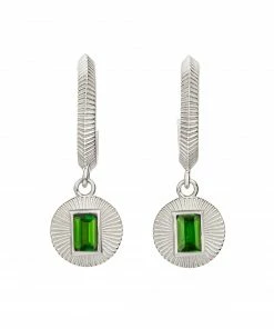 Zoe and Morgan Vera Earrings Silver with Chrome Diopside