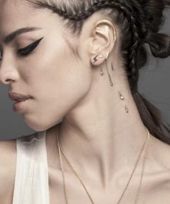 Zoe and Morgan Mini Pyramid Gold Stud Earring