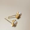 Zoe and Morgan Pearl Stud Earrings Gold