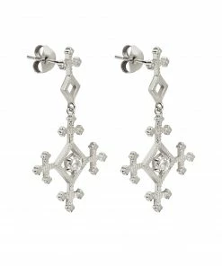 Zoe and Morgan Sura Earrings Natural White Zircon Silver