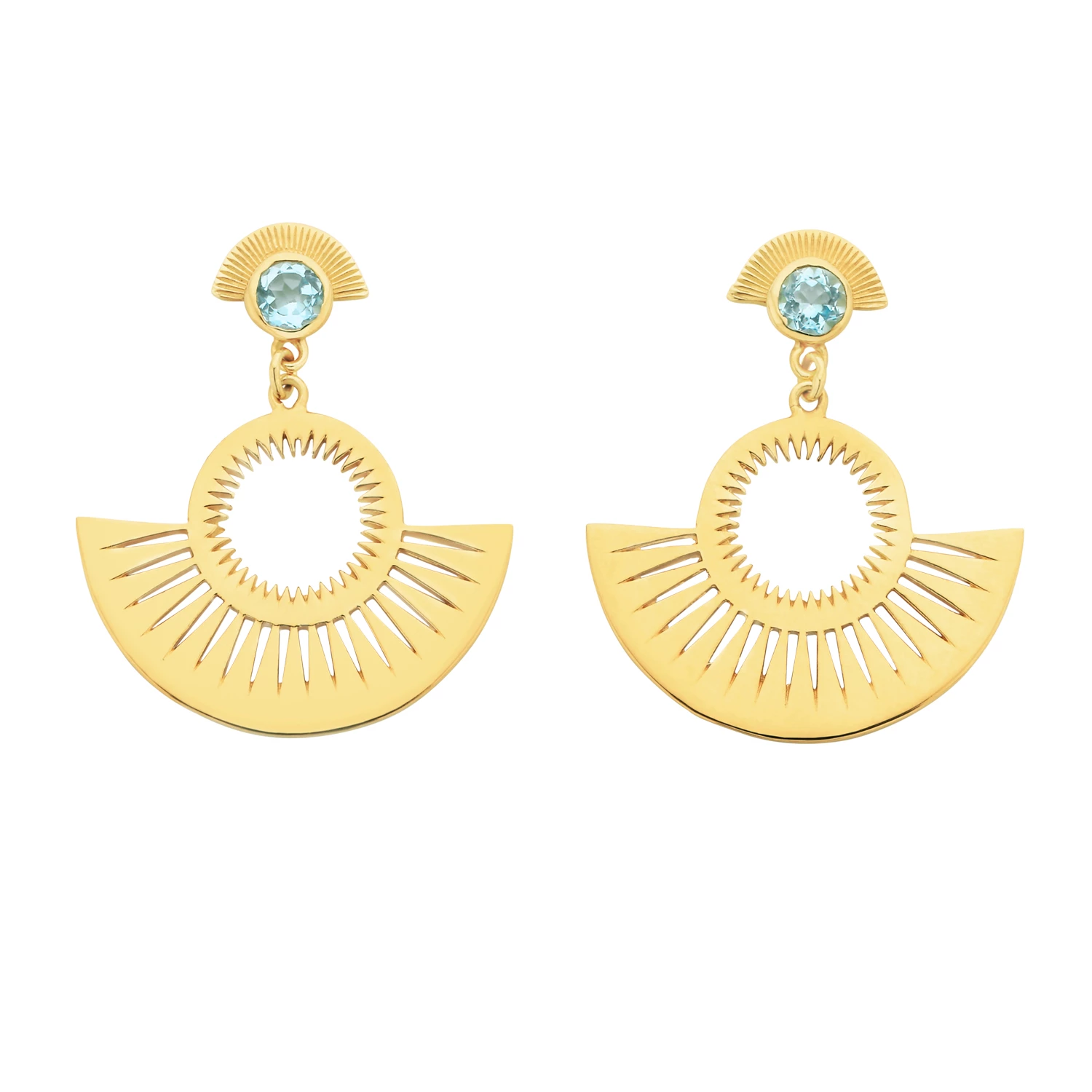 Zoe and Morgan Gold With Blue Topaz Pocket Full Of Sunshine Earrings 1 Zoe and Morgan Gold With Blue Topaz Pocket Full Of Sunshine Earrings