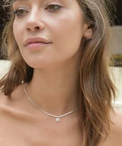 Zoe and Morgan Silver Orange Sapphire Sacral Chakra Necklace