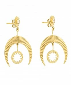 Zoe and Morgan Hatha Gold Earrings