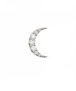 Zoe and Morgan White Gold & Diamond Luna Moon Single Stud Earring