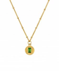 Zoe and Morgan Vera Necklace Gold with Chrome Diopside