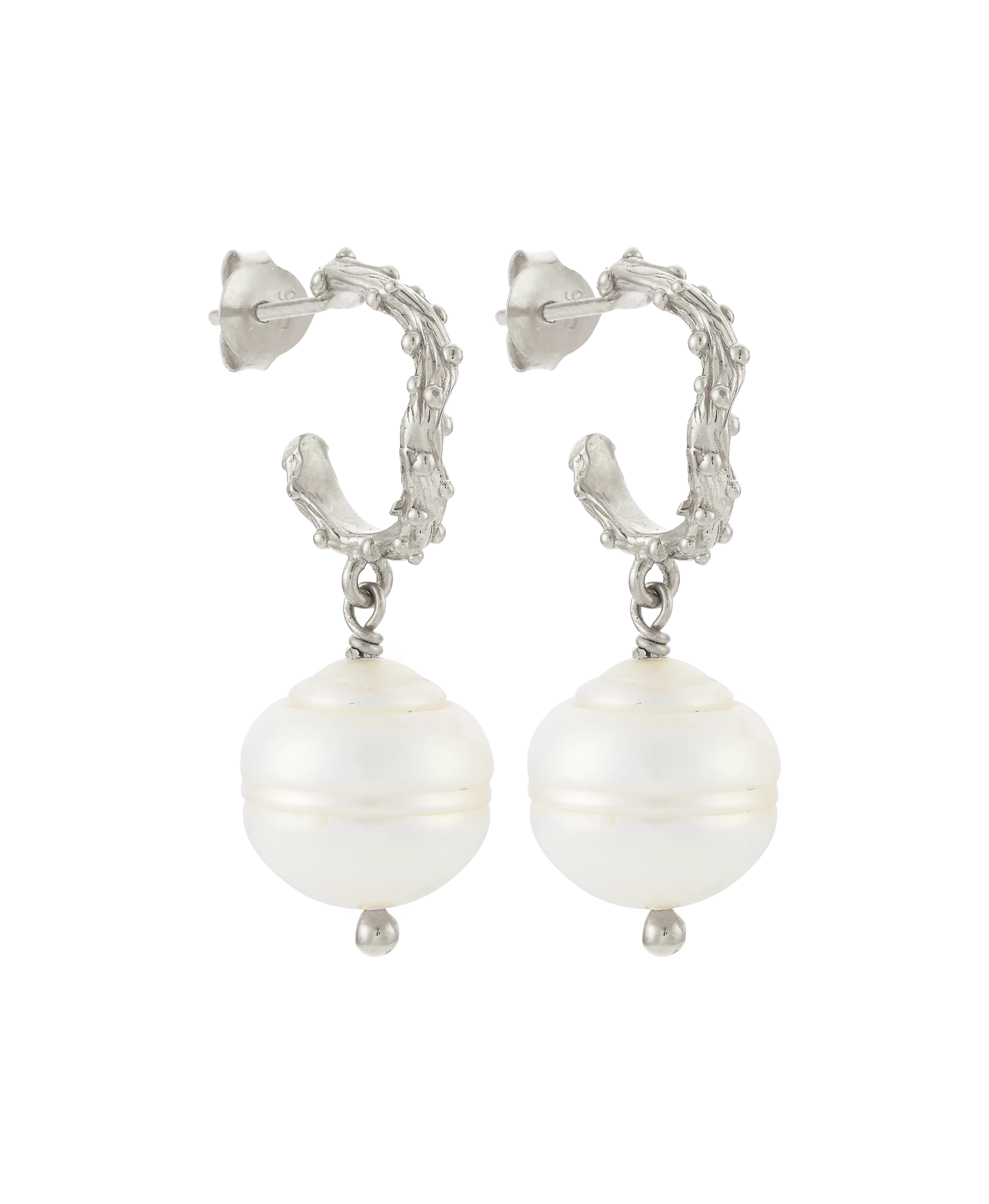 Zoe and Morgan Asahan Silver Pearl Earrings 5 Zoe and Morgan Asahan Silver Pearl Earrings
