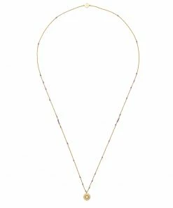 Zoe and Morgan Amethyst Crown Mala Gold Chakra Necklace