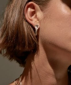 Zoe and Morgan Silver Mini Cobra Hoop Earrings