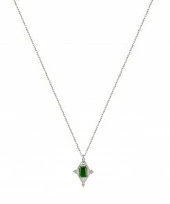 Zoe and Morgan Anastasia Necklace Silver with Chrome Diopside